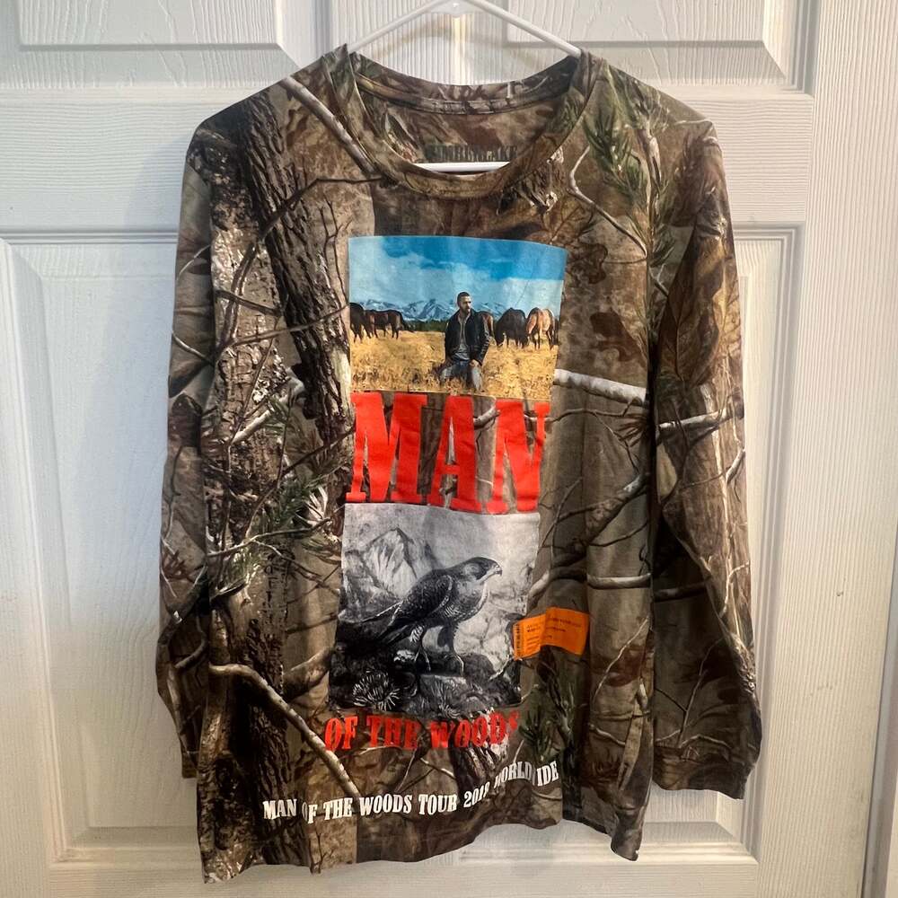 Justin Timberlake Man Of The Woods Long Sleeve Camo Tour T Shirt Size M